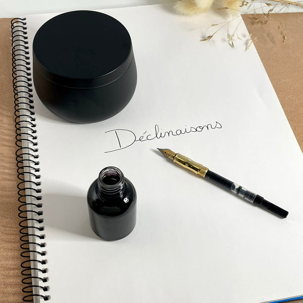 Kit Coffret Encre Stylo Plume avec 2 Convertisseur d'encre + Bouteille 35ml d'encre noire