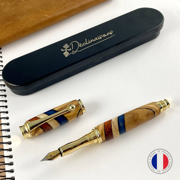Stylo plume Tricolore drapeau Français, fabriqué main en France. Stylo Déclinaisons.