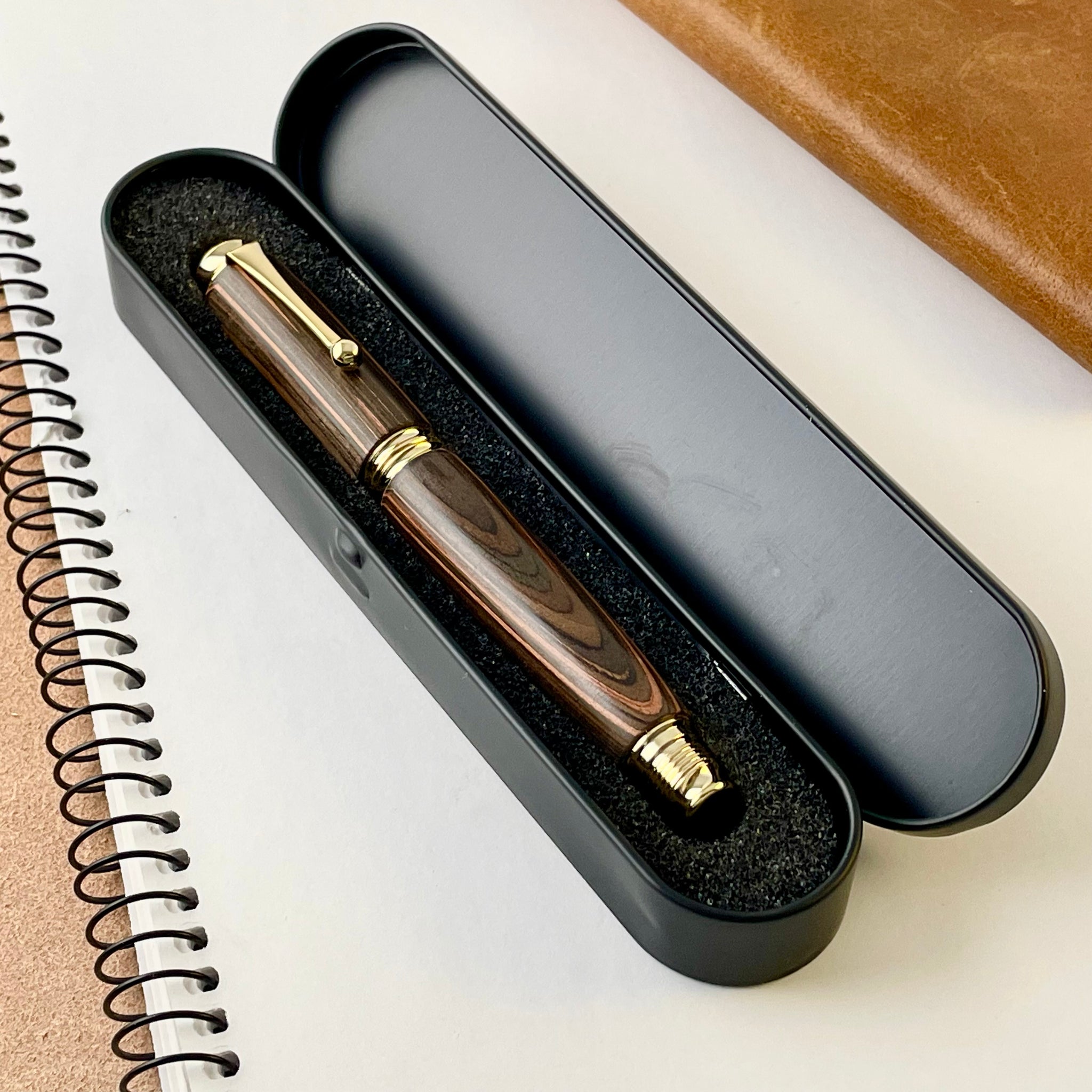 Pluma Estilográfica Oberthur Charm De Madera De ébano - Punta M, Diseño Lujoso Y Moderno, Ideal Para Regalo